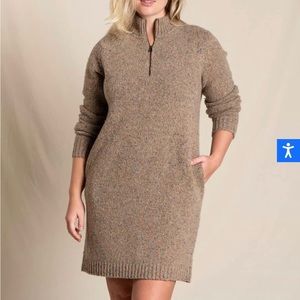 Toad & Co Sweater Wilde Quarter Zip Sweater Dress sz Medium